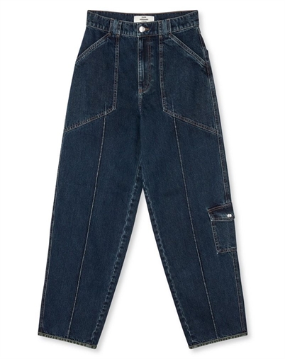 Mads Nørgaard - Double Denim Pam Jeans - Blue/Green Dye